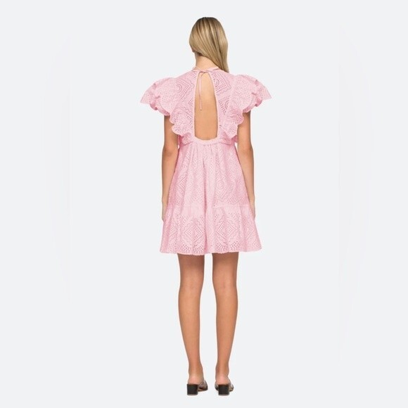 NEW Sea NY Vienne Eyelet Tunic Mini Dress Size M in Lilac Color NWT - Picture 2 of 6